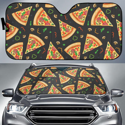 Pizza Pattern Print Design A02 Car Sun Shades-JORJUNE.COM