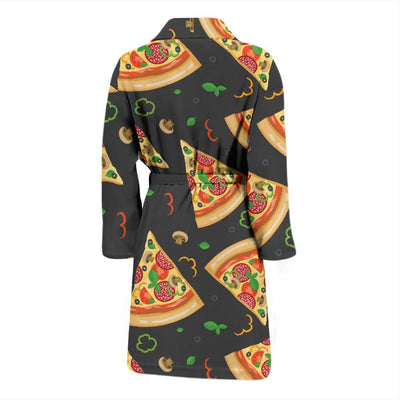Pizza Pattern Print Design A02 Men Bathrobe-JORJUNE.COM