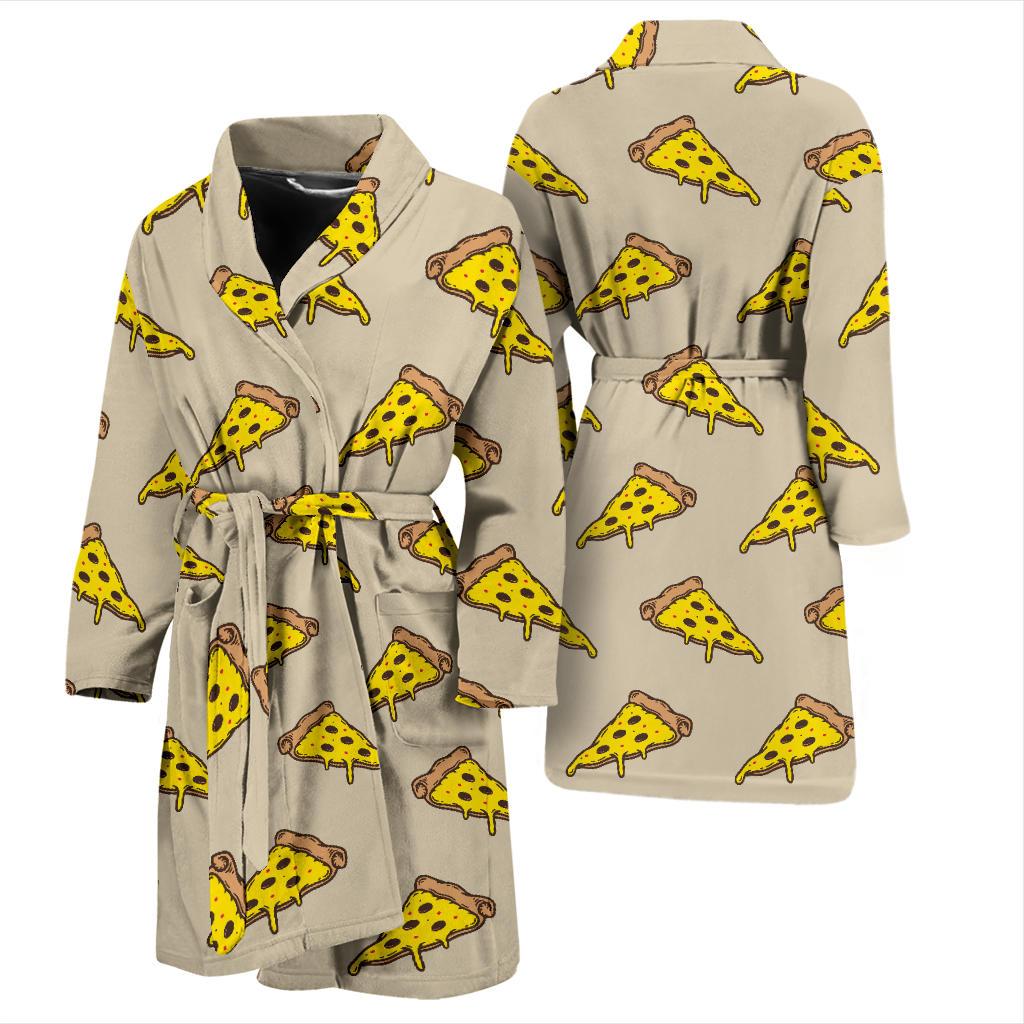 Pizza Pattern Print Design A04 Men Bathrobe-JORJUNE.COM