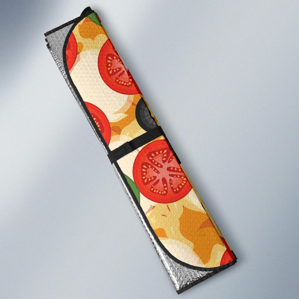 Pizza Pattern Print Design A05 Car Sun Shades-JORJUNE.COM