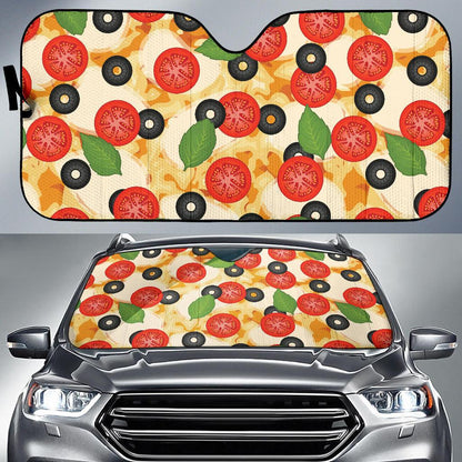 Pizza Pattern Print Design A05 Car Sun Shades-JORJUNE.COM
