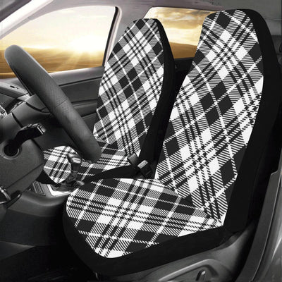 Plaid Black White Pattern Print Design A02 Car Seat Covers (Set of 2)-JORJUNE.COM