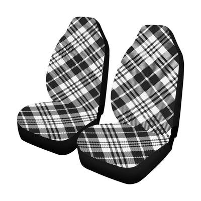 Plaid Black White Pattern Print Design A02 Car Seat Covers (Set of 2)-JORJUNE.COM