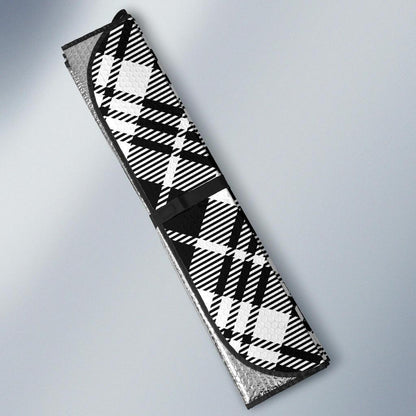 Plaid Black White Pattern Print Design A02 Car Sun Shades-JORJUNE.COM