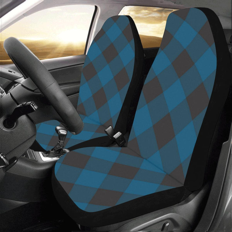 Plaid Blue Pattern Print Design A04 Car Seat Covers (Set of 2)-JORJUNE.COM