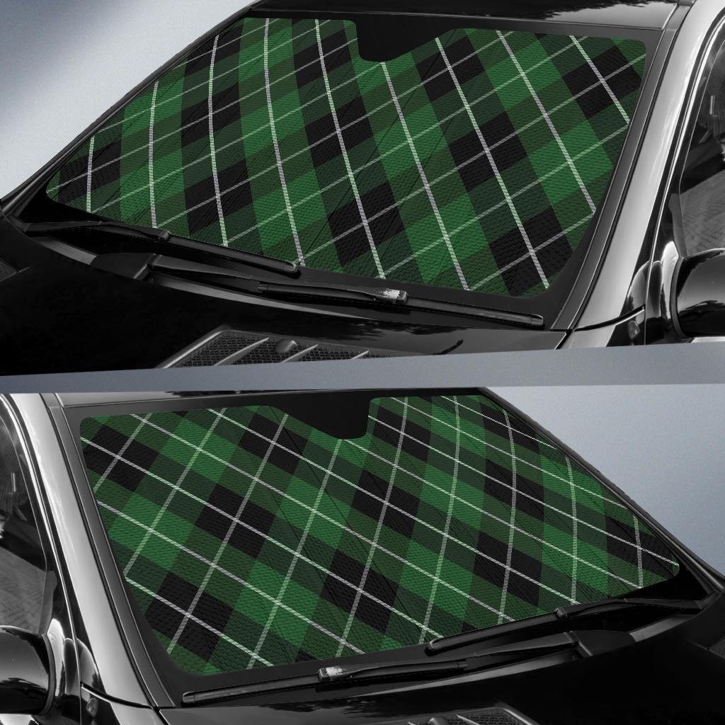 Plaid Green Pattern Print Design A05 Car Sun Shades-JORJUNE.COM
