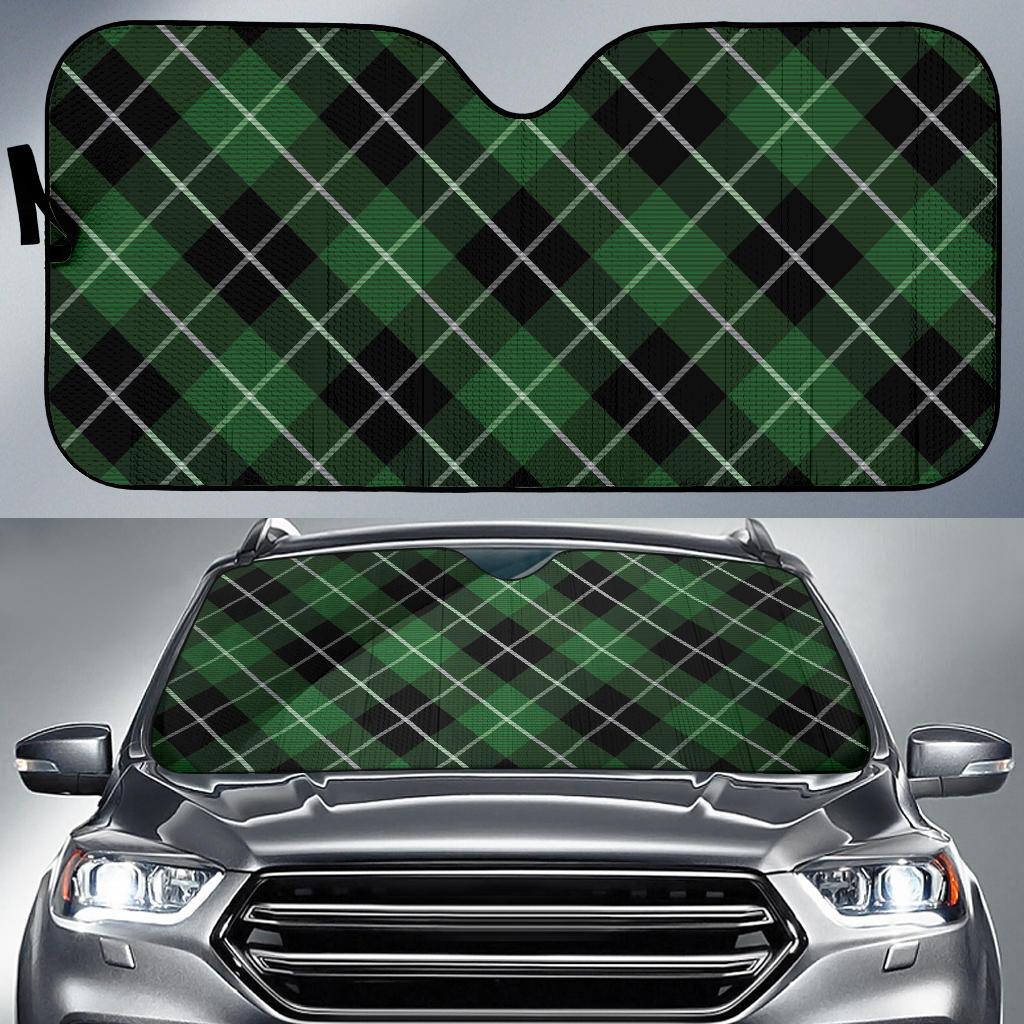 Plaid Green Pattern Print Design A05 Car Sun Shades-JORJUNE.COM