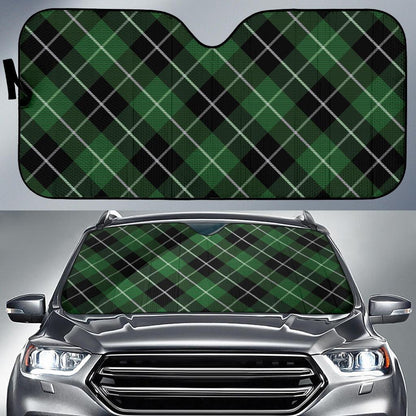 Plaid Green Pattern Print Design A05 Car Sun Shades-JORJUNE.COM