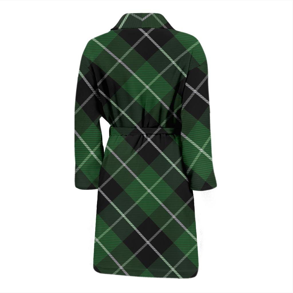 Plaid Green Pattern Print Design A05 Men Bathrobe-JORJUNE.COM