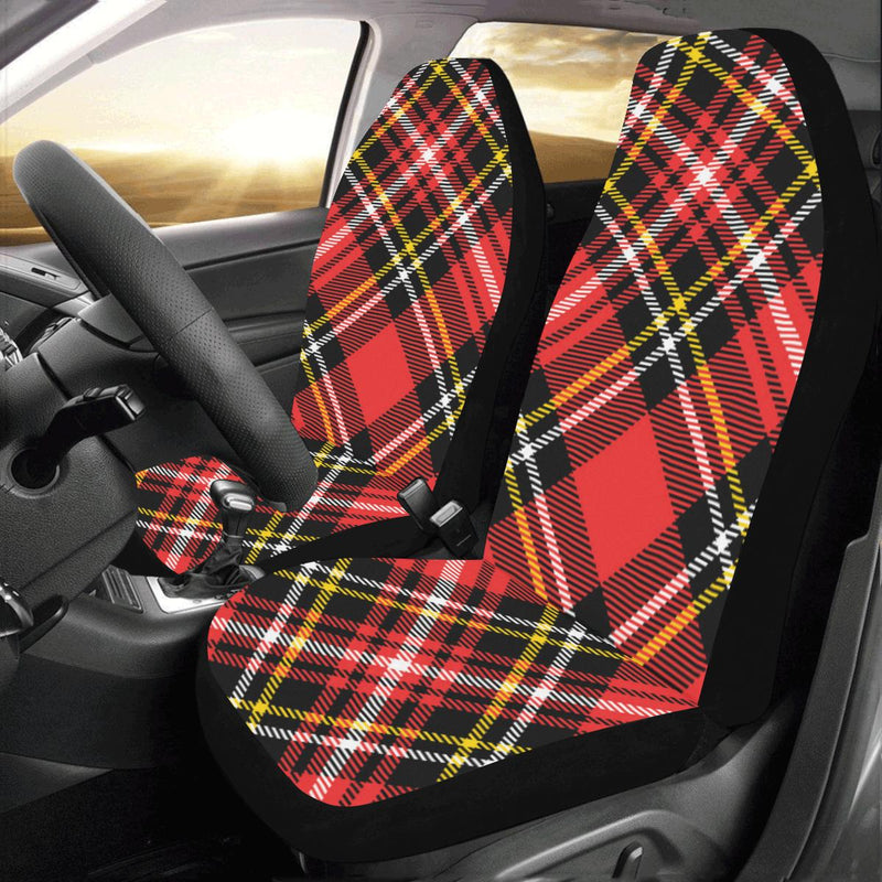 Plaid Red Pattern Print Design A03 Car Seat Covers (Set of 2)-JORJUNE.COM