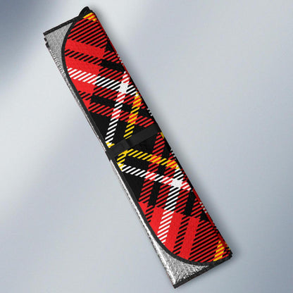 Plaid Red Pattern Print Design A03 Car Sun Shades-JORJUNE.COM