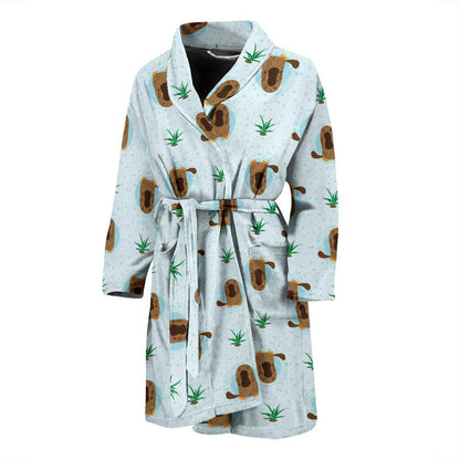 Platypus Pattern Print Design A04 Men Bathrobe-JORJUNE.COM