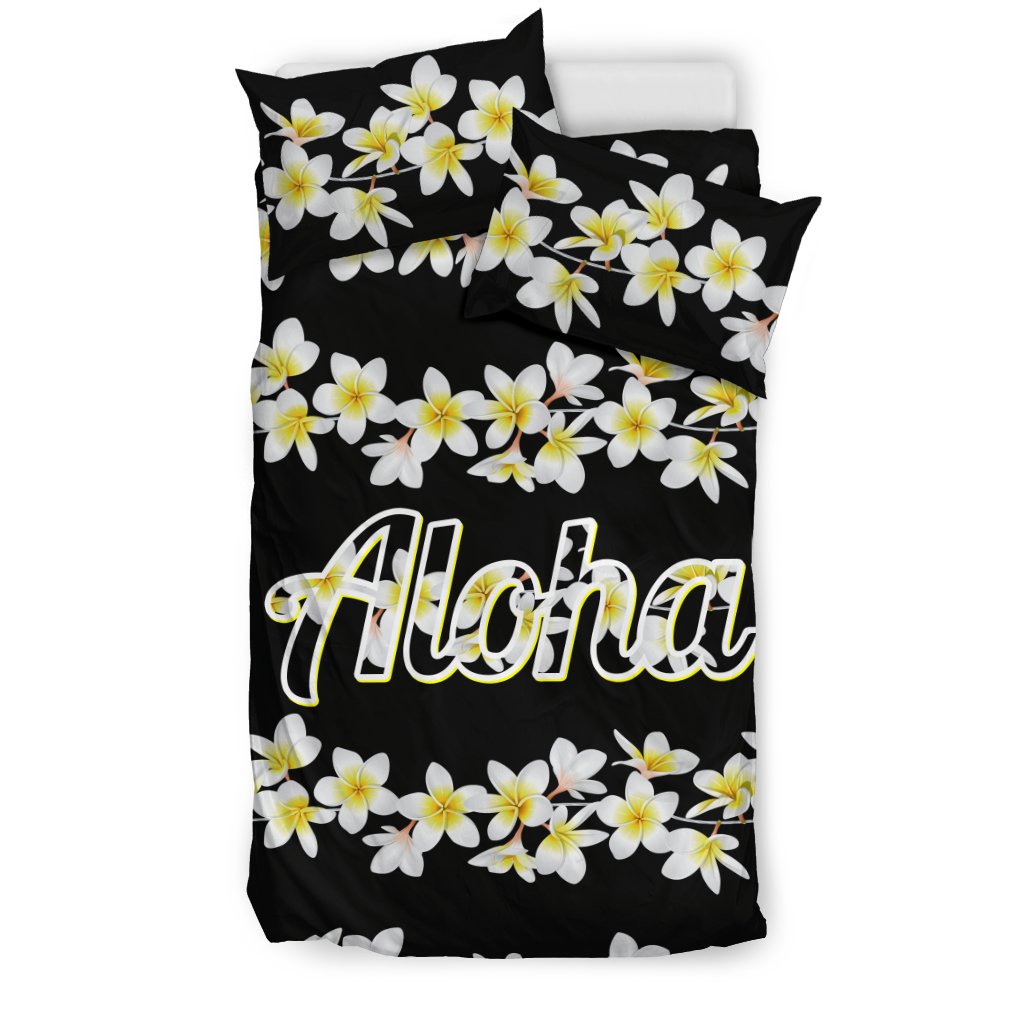 Plumeria Aloha Design Print Duvet Cover Bedding Set