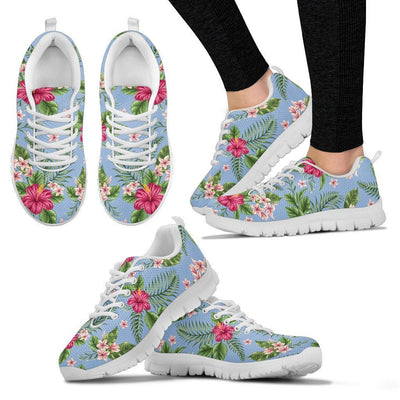 Plumeria and Hibiscus Hawaiian flower Women Sneakers