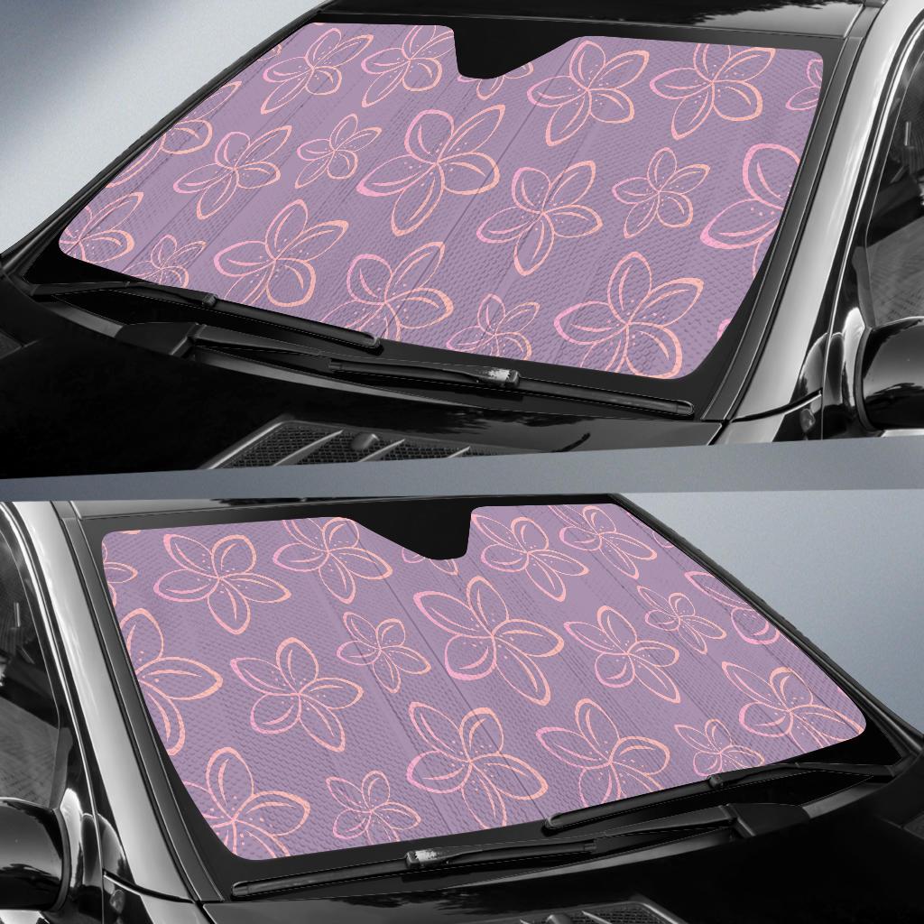 Plumeria Pattern Print Design A01 Car Sun Shades-JORJUNE.COM