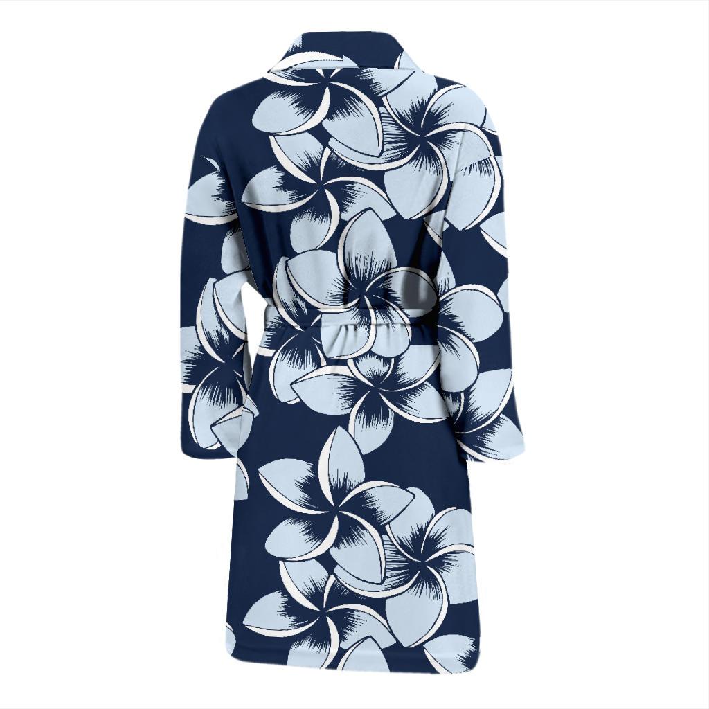 Plumeria Pattern Print Design A02 Men Bathrobe-JORJUNE.COM