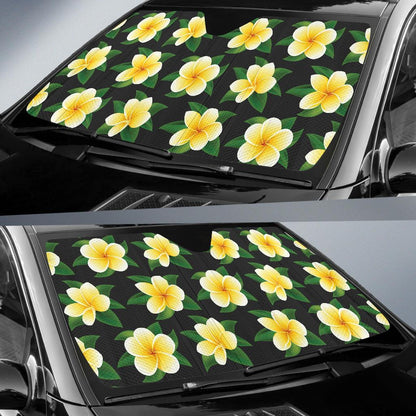 Plumeria Pattern Print Design A03 Car Sun Shades-JORJUNE.COM