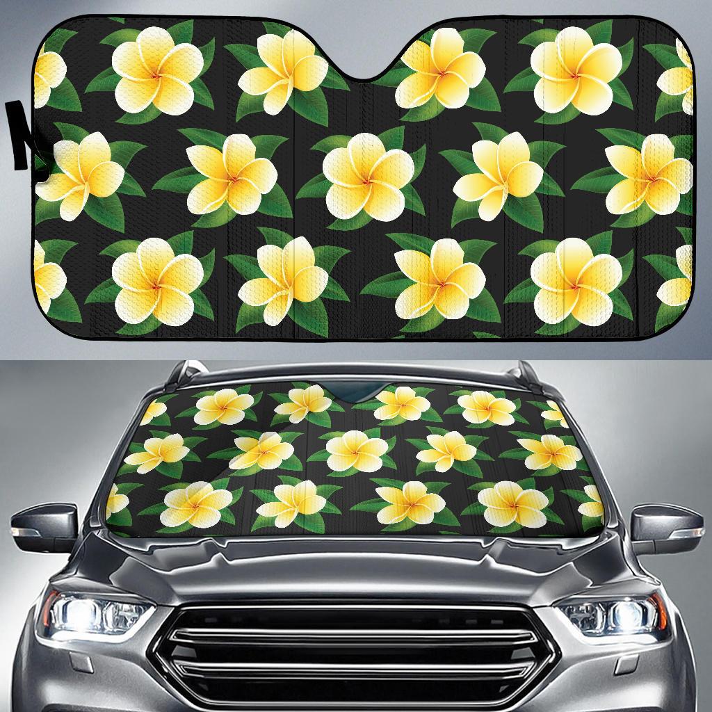 Plumeria Pattern Print Design A03 Car Sun Shades-JORJUNE.COM
