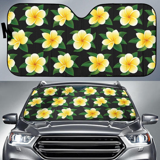 Plumeria Pattern Print Design A03 Car Sun Shades-JORJUNE.COM