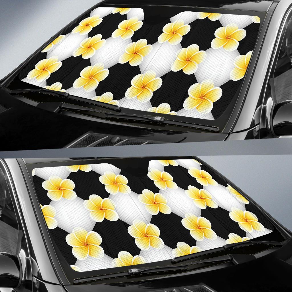 Plumeria Pattern Print Design A04 Car Sun Shades-JORJUNE.COM