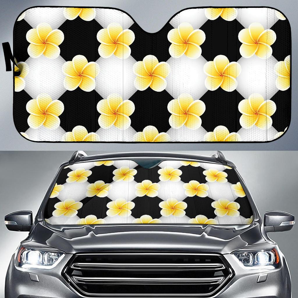 Plumeria Pattern Print Design A04 Car Sun Shades-JORJUNE.COM