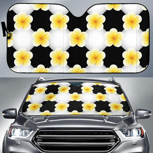 Plumeria Pattern Print Design A04 Car Sun Shades-JORJUNE.COM
