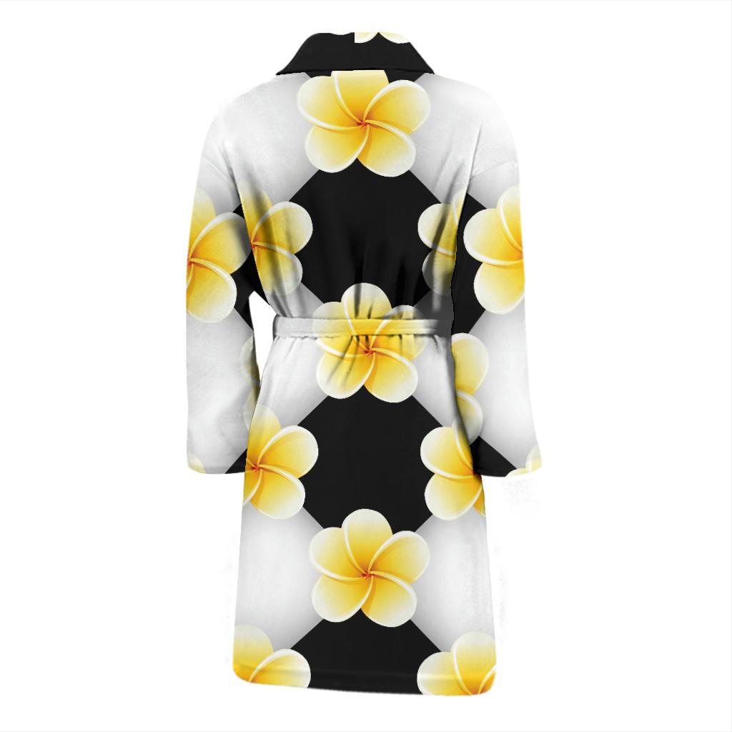 Plumeria Pattern Print Design A04 Men Bathrobe-JORJUNE.COM