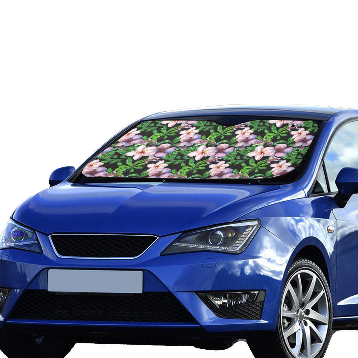 Plumeria Pattern Print Design PM01 Car Sun Shade-JorJune