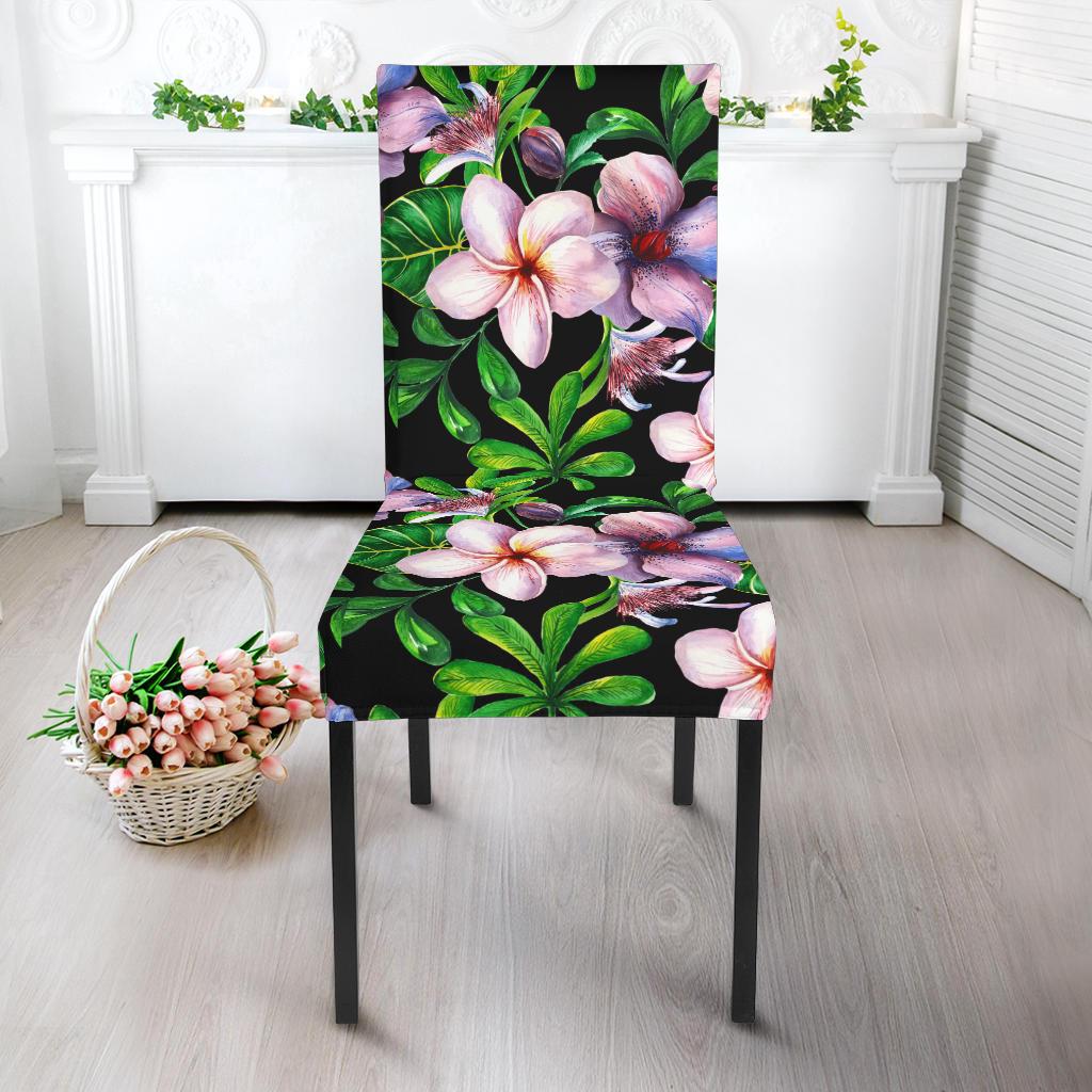 Plumeria Pattern Print Design PM01 Dining Chair Slipcover-JORJUNE.COM