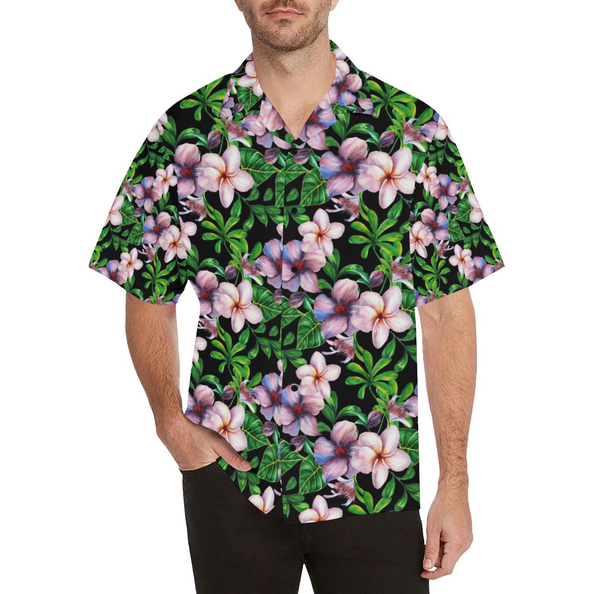 Plumeria Pattern Print Design PM01 Men Hawaiian Shirt-JorJune