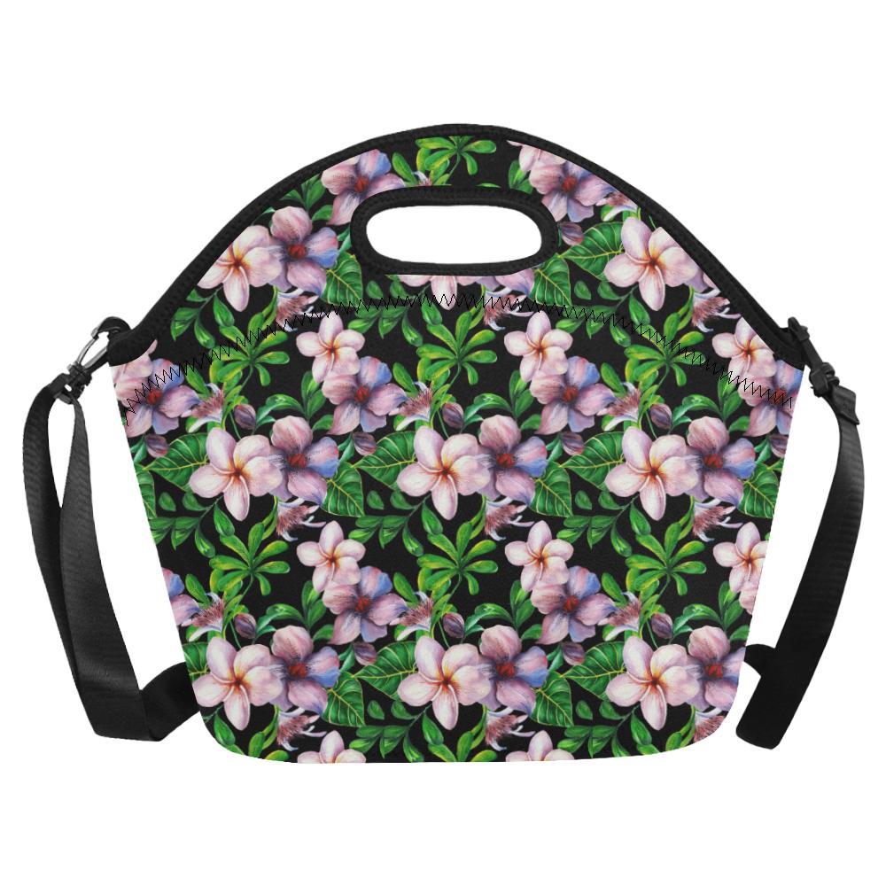 Plumeria Pattern Print Design PM01 Neoprene Lunch Bag-JorJune