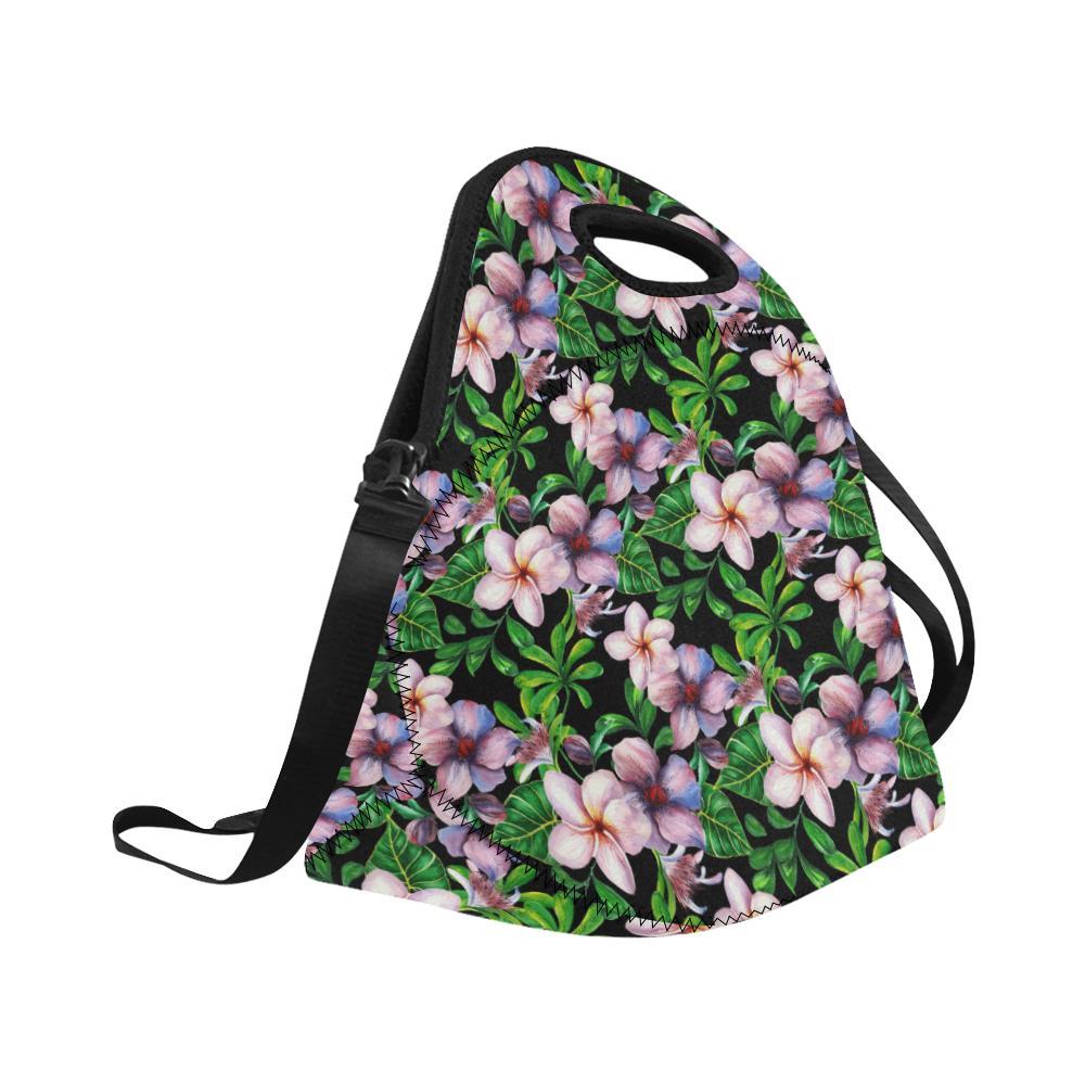 Plumeria Pattern Print Design PM01 Neoprene Lunch Bag-JorJune