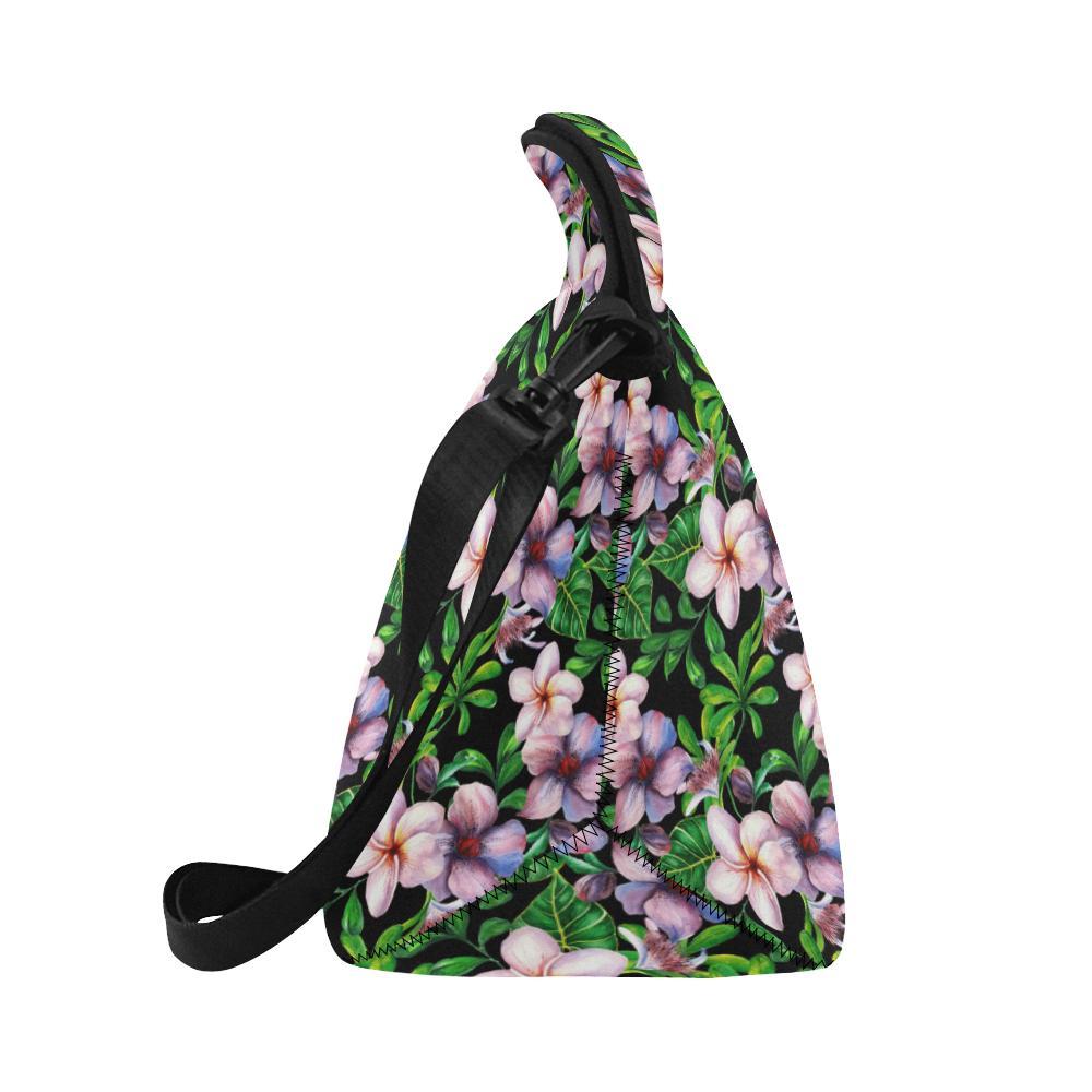Plumeria Pattern Print Design PM01 Neoprene Lunch Bag-JorJune