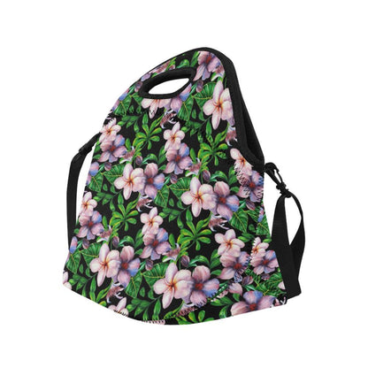 Plumeria Pattern Print Design PM01 Neoprene Lunch Bag-JorJune