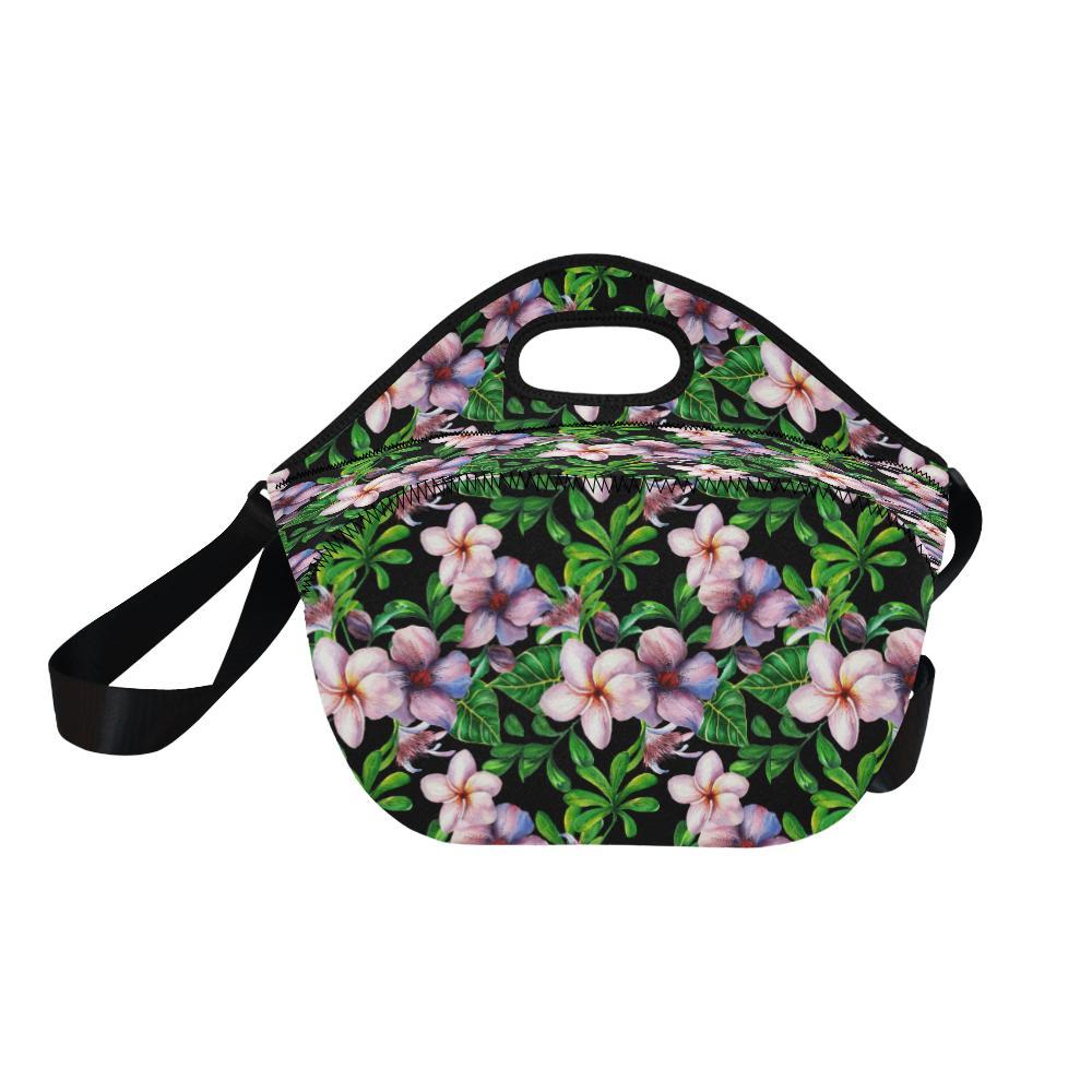 Plumeria Pattern Print Design PM01 Neoprene Lunch Bag-JorJune