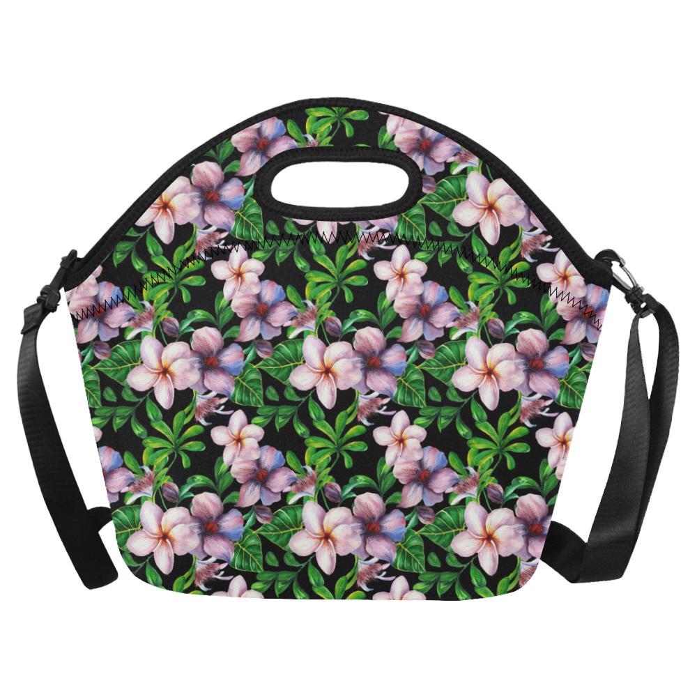 Plumeria Pattern Print Design PM01 Neoprene Lunch Bag-JorJune