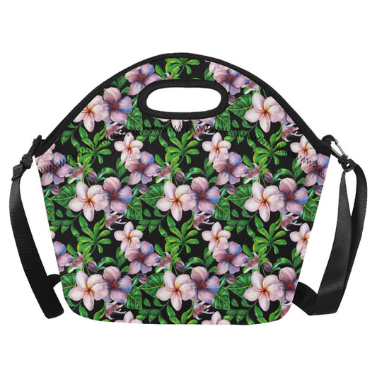 Plumeria Pattern Print Design PM01 Neoprene Lunch Bag-JorJune