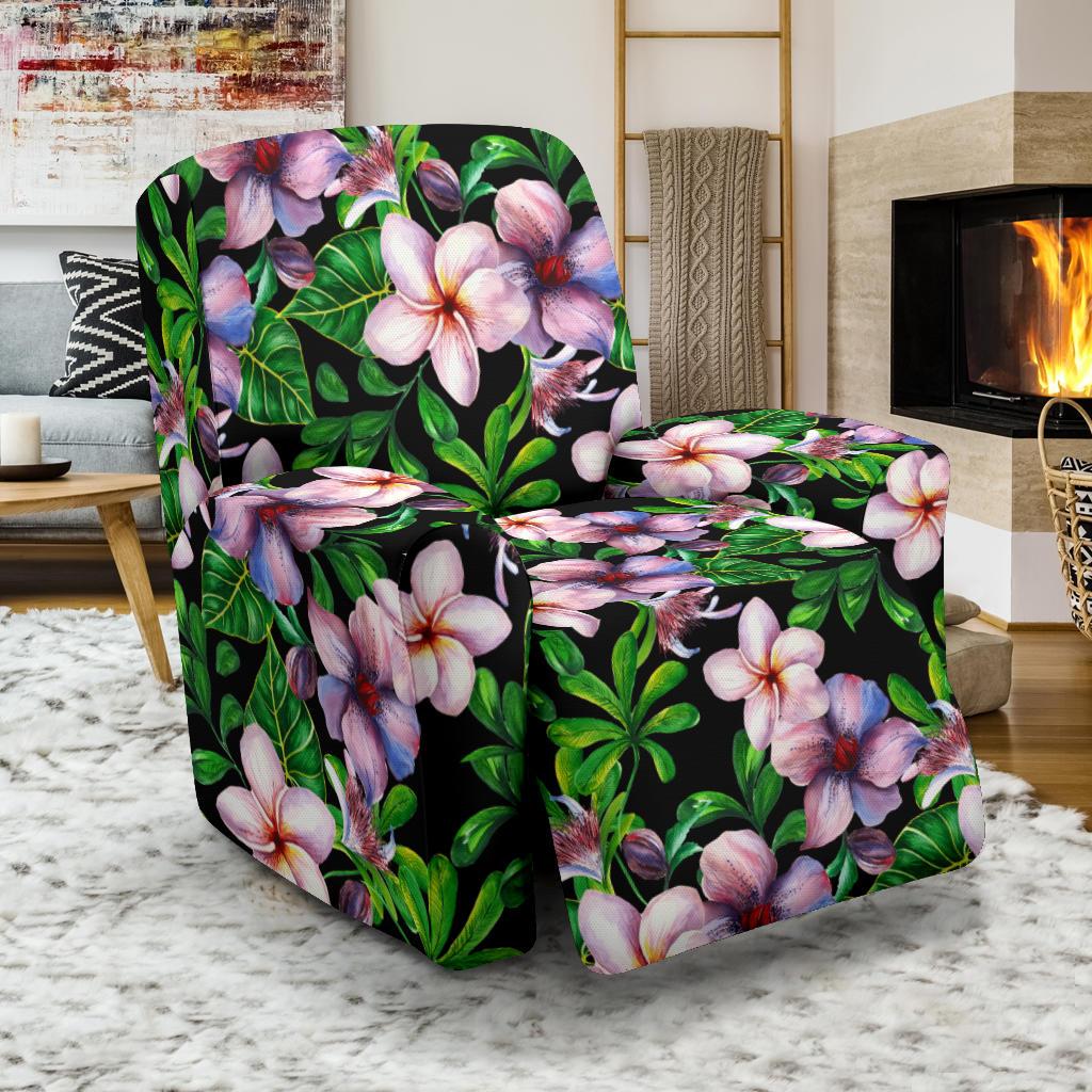Plumeria Pattern Print Design PM01 Recliner Slipcover-JORJUNE.COM