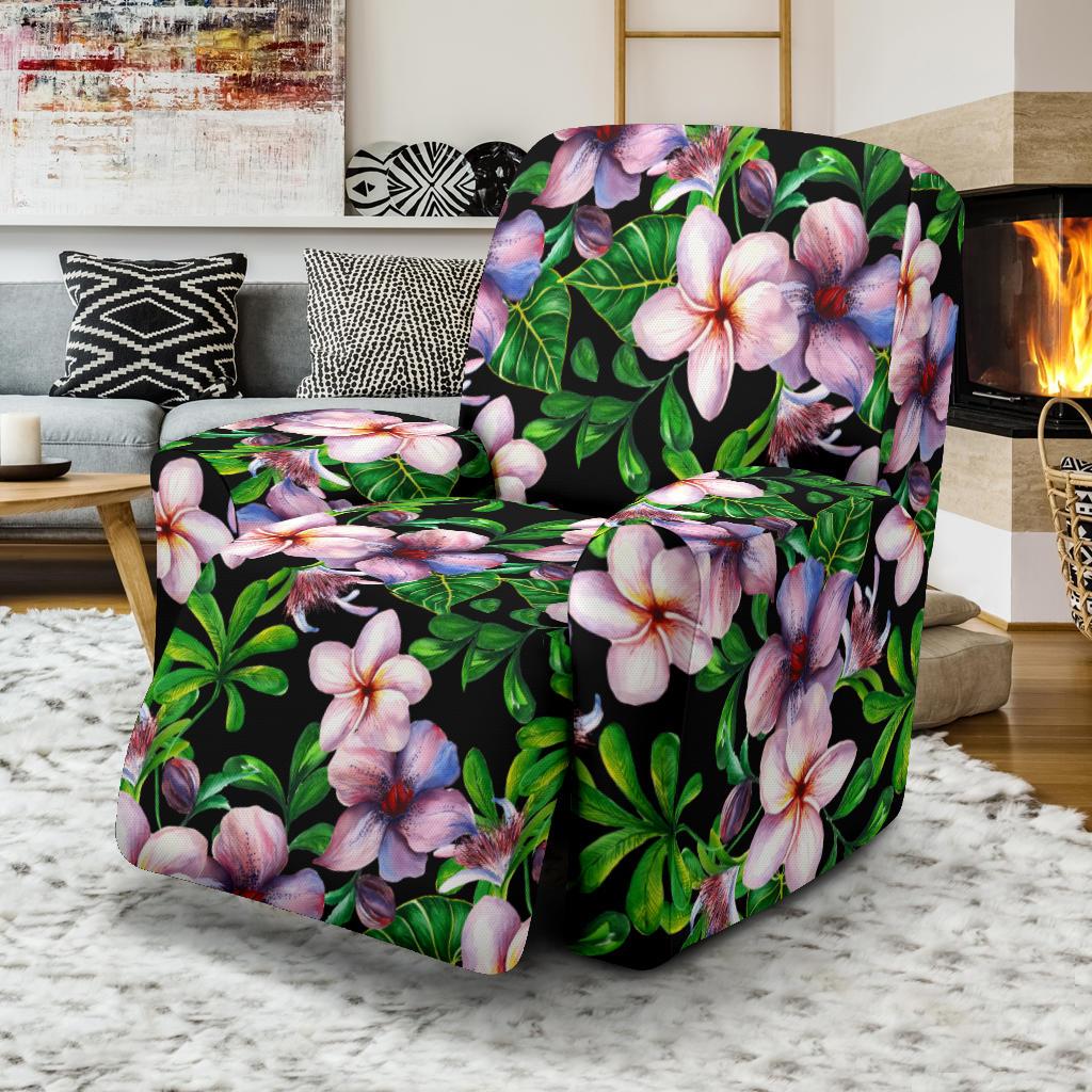 Plumeria Pattern Print Design PM01 Recliner Slipcover-JORJUNE.COM