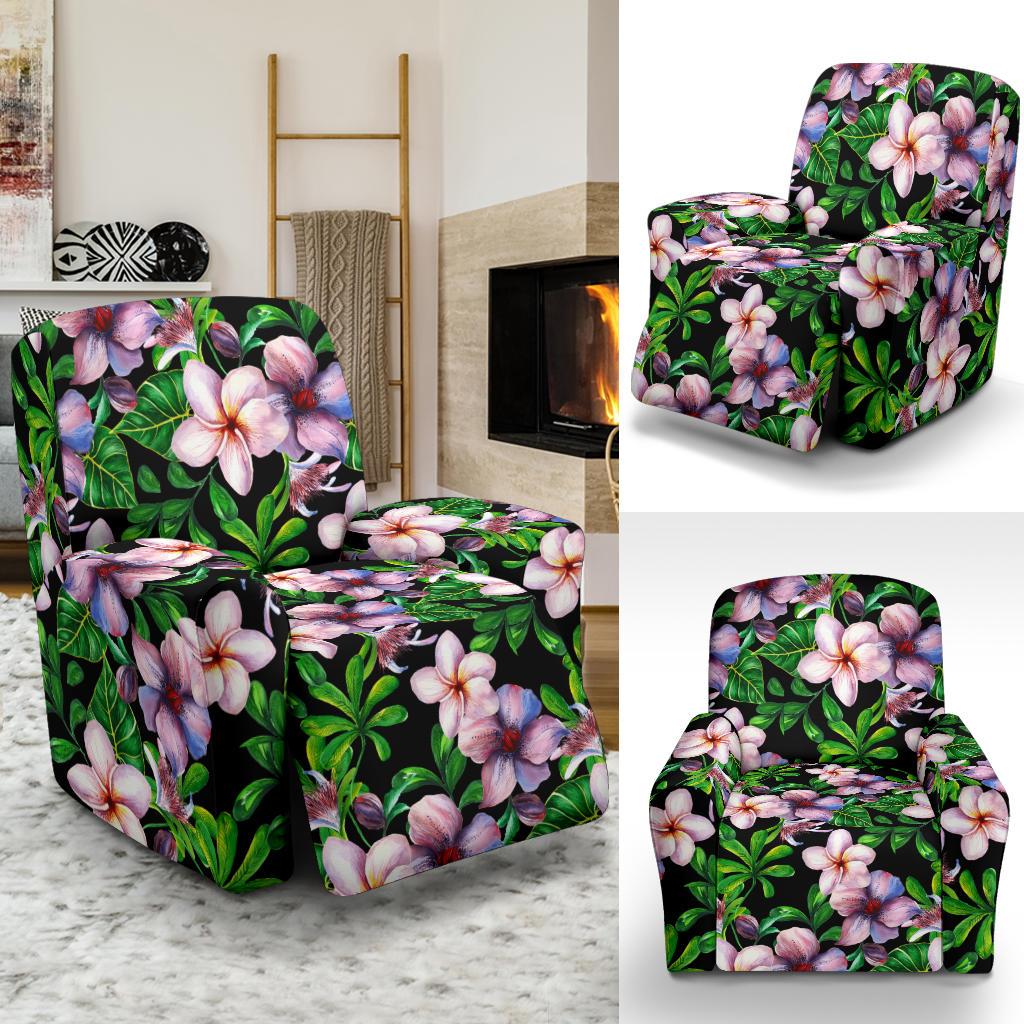 Plumeria Pattern Print Design PM01 Recliner Slipcover-JORJUNE.COM