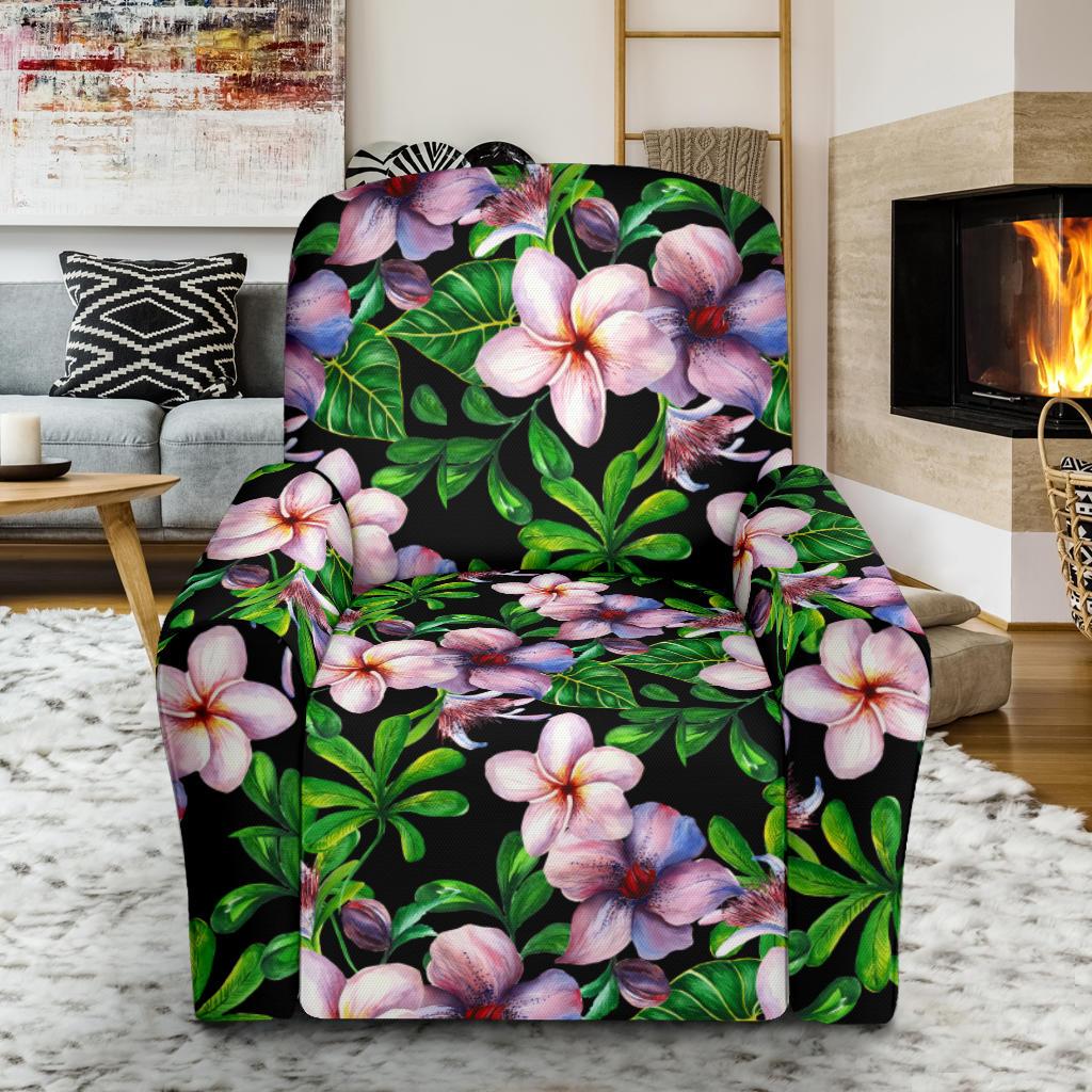 Plumeria Pattern Print Design PM01 Recliner Slipcover-JORJUNE.COM