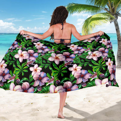 Plumeria Pattern Print Design PM01 Sarong Pareo Wrap-JORJUNE.COM