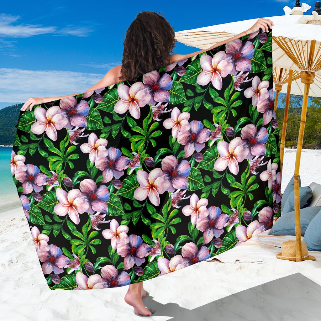 Plumeria Pattern Print Design PM01 Sarong Pareo Wrap-JORJUNE.COM