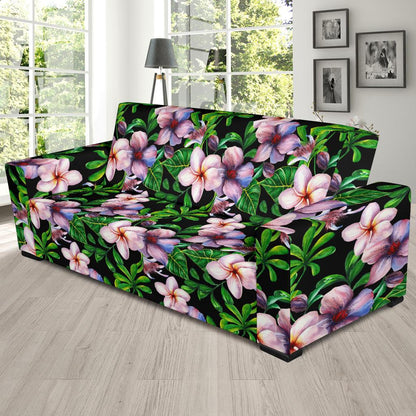 Plumeria Pattern Print Design PM01 Sofa Slipcover-JORJUNE.COM