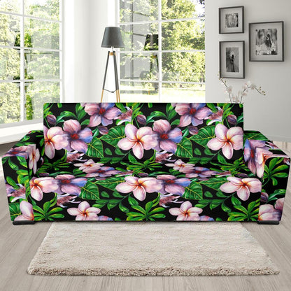 Plumeria Pattern Print Design PM01 Sofa Slipcover-JORJUNE.COM