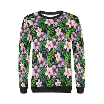 Plumeria Pattern Print Design PM01 Women Long Sleeve Sweatshirt-JorJune