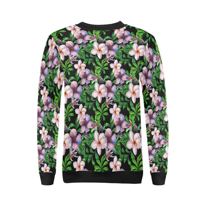 Plumeria Pattern Print Design PM01 Women Long Sleeve Sweatshirt-JorJune
