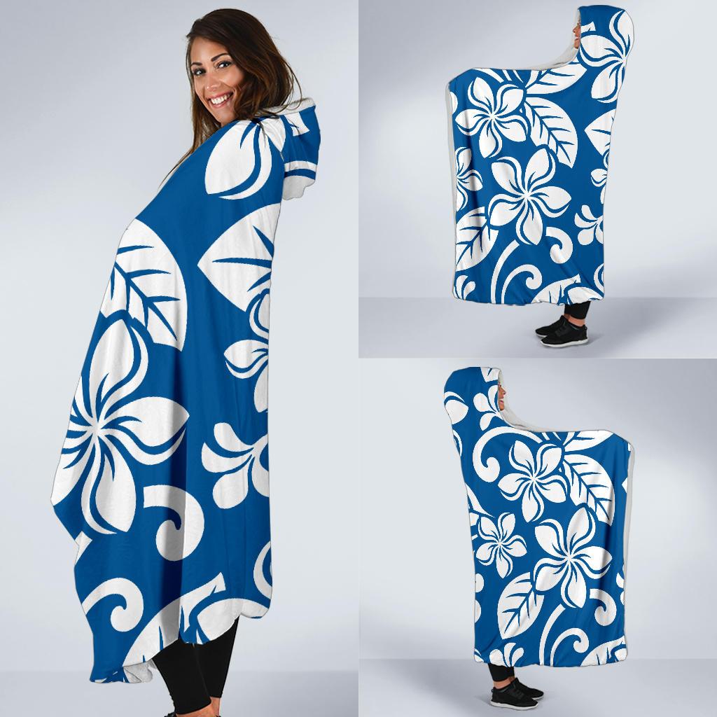 Plumeria Pattern Print Design PM013 Hooded Blanket-JORJUNE.COM