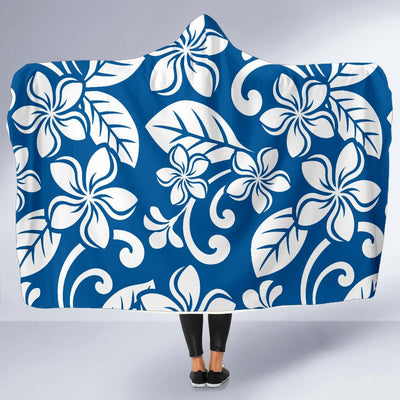 Plumeria Pattern Print Design PM013 Hooded Blanket-JORJUNE.COM