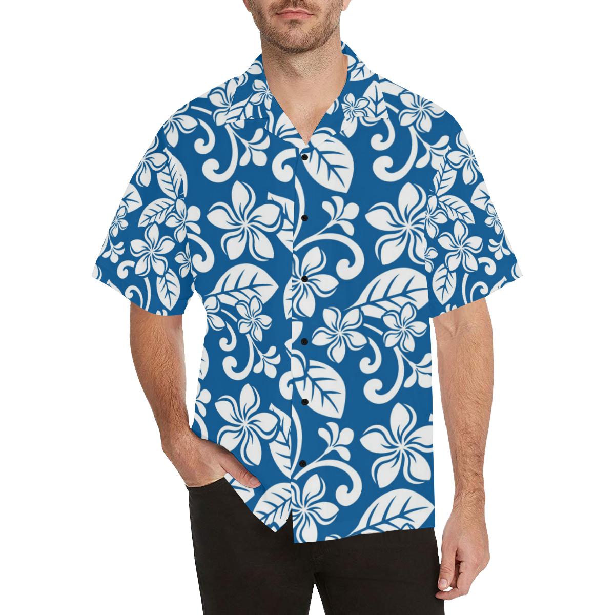 Plumeria Pattern Print Design PM013 Men Hawaiian Shirt-JorJune